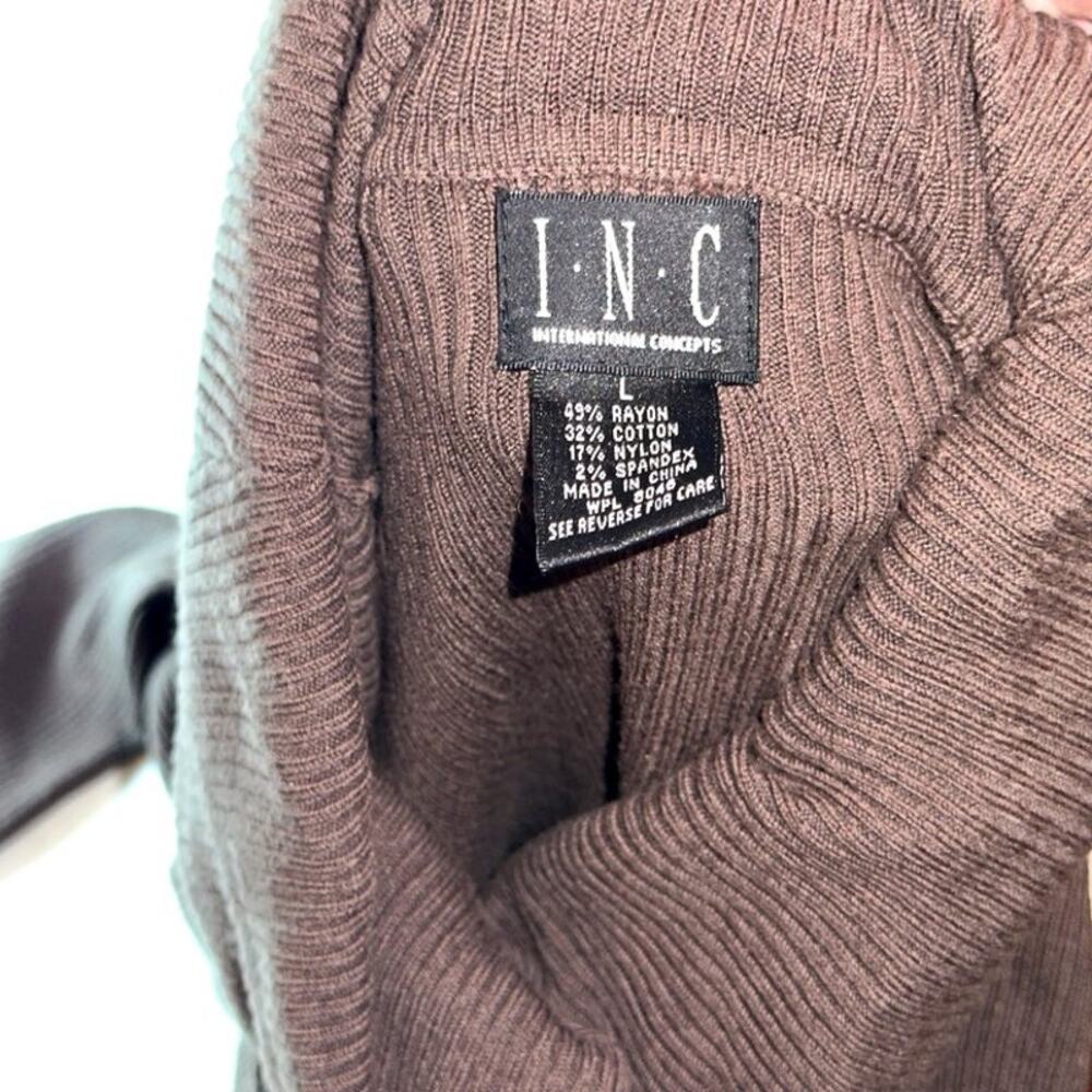 Inc International Concepts Taupe Ribbed Sweater